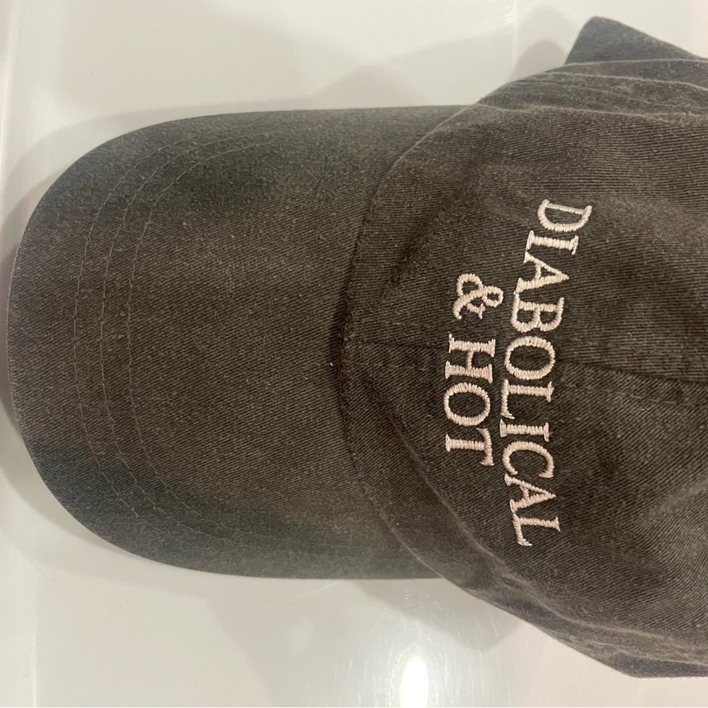 Black Cap with Embroidered Text